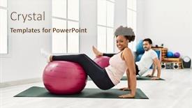  Presentation with body balance - Theme with young-african-american-woman background and a  colored foreground