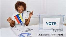  Presentation with political woman - Slides enhanced with young-african-american-woman background and a lemonade colored foreground