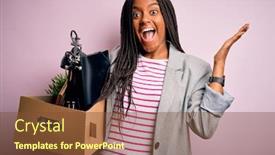  Presentation with african american business - Amazing PPT layouts having young-african-american-worker-girl backdrop and a tawny brown colored foreground