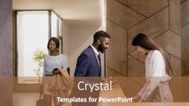  Presentation with receptionist - Beautiful presentation design featuring young-african-businessman-in-formalwear backdrop and a red colored foreground