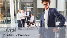  Presentation with cool - PPT layouts featuring young-african-founder-stands-cool background and a light gray colored foreground