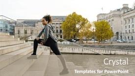  Presentation with african river - PPT theme having young-african-girl-in-sportswear background and a gray colored foreground
