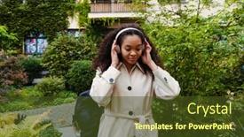  Presentation with african music - Presentation enhanced with young-african-girl-wearing-coat background and a tawny brown colored foreground