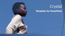  Presentation with sky blue - Slide deck consisting of young-african-girl-with-braids background and a teal colored foreground