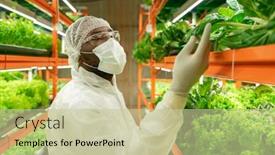  Presentation with green leaf - Slide deck enhanced with young-african-male-agroengineer background and a soft green colored foreground