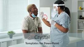  Presentation with male nurse - Slide deck with young-african-male-patient background and a light blue colored foreground