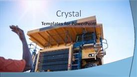  Presentation with loading - Amazing slide set having young african man loading a heavy-duty truck for a diamond mine i jwaneng botswana on a trailer backdrop and a light blue colored foreground