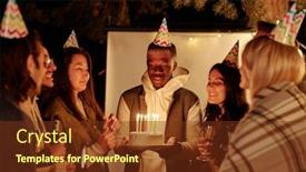  Presentation with toasting - Amazing presentation having young-african-man-looking backdrop and a tawny brown colored foreground