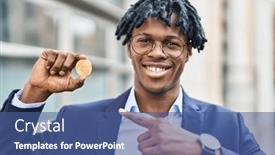  Presentation with virtual hand - Theme having young-african-man-with-dreadlocks background and a ocean colored foreground