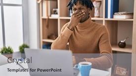  Presentation with bad breath - Theme consisting of young-african-man-with-dreadlocks background and a light gray colored foreground