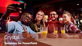  Presentation with smartphone - Cool new PPT layouts with young-african-man-with-smartphone backdrop and a tawny brown colored foreground