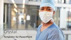  Presentation with emergency department - Cool new PPT layouts with young-african-man backdrop and a light gray colored foreground