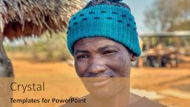  Presentation with village - Audience pleasing theme consisting of young-african-man backdrop and a yellow colored foreground