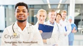  Presentation with nurse student - Beautiful theme featuring young-african-medicine-student backdrop and a lemonade colored foreground