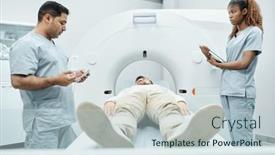  Presentation with medical assistant - Colorful slide deck enhanced with young-african-nurse-or-assistant backdrop and a lemonade colored foreground