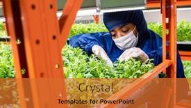  Presentation with mask - Amazing slide set having young-african-researcher-in-coveralls backdrop and a red colored foreground