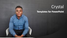  Presentation with student - Colorful PPT theme enhanced with young-african-student-or-businessman backdrop and a gray colored foreground