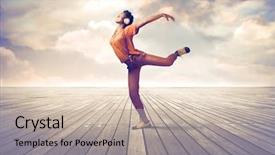  Presentation with african music - Theme with young african woman listening background and a soft green colored foreground