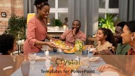  Presentation with wooden - PPT layouts having young-african-woman-putting-wooden background and a coral colored foreground