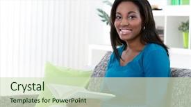  Presentation with kids reading book - Theme having young african woman reading book background and a soft green colored foreground