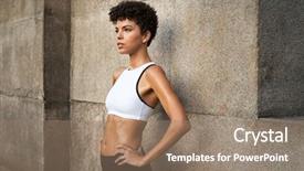  Presentation with athlete track or running track - Theme having young african woman resting background and a coral colored foreground
