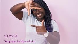  Presentation with frame pink - Presentation design having young-african-woman-standing-over background and a lemonade colored foreground