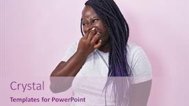  Presentation with breath - Presentation theme consisting of young-african-woman-standing-over background and a lemonade colored foreground