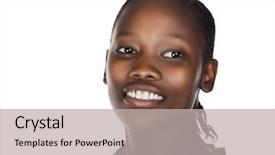  Presentation with traditional - Cool new PPT theme with young african woman traditional botswana backdrop and a light gray colored foreground