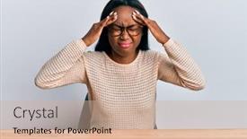  Presentation with clothes - PPT layouts having young-african-woman-wearing-casual background and a soft green colored foreground