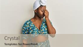  Presentation with turban - Beautiful theme featuring young-african-woman-wearing-hair backdrop and a mint green colored foreground