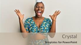  Presentation with turban - Cool new PPT theme with young-african-woman-wearing-hair backdrop and a mint green colored foreground