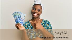  Presentation with turban - Audience pleasing PPT theme consisting of young-african-woman-wearing-hair backdrop and a coral colored foreground