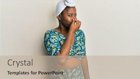  Presentation with bad breath - PPT theme enhanced with young-african-woman-wearing-hair background and a mint green colored foreground