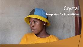  Presentation with herpes simplex - Presentation design having young-african-woman-with-herpes and a gray colored foreground