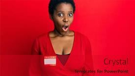  Presentation with face identification - Beautiful slide deck featuring young-african-woman-with-short backdrop and a crimson colored foreground