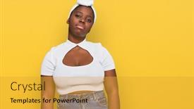  Presentation with turban - Slides enhanced with young-african-woman-with-turban background and a gold colored foreground
