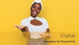  Presentation with turban - Beautiful slides featuring young-african-woman-with-turban backdrop and a gold colored foreground