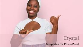  Presentation with turban - Slides having young-african-woman-with-turban background and a lemonade colored foreground
