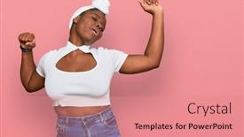  Presentation with turban - PPT theme having young-african-woman-with-turban background and a coral colored foreground