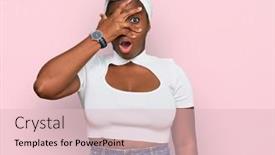  Presentation with turban - PPT layouts with young-african-woman-with-turban background and a lemonade colored foreground