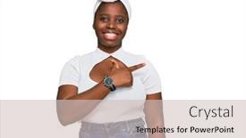  Presentation with turban - Slides featuring young-african-woman-with-turban background and a soft green colored foreground