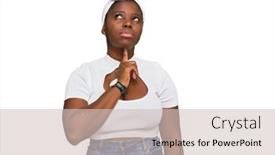  Presentation with turban - Presentation with young-african-woman-with-turban background and a soft green colored foreground