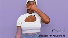  Presentation with turban - Presentation design with young-african-woman-with-turban background and a light blue colored foreground