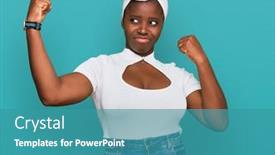  Presentation with turban - Presentation consisting of young-african-woman-with-turban background and a teal colored foreground