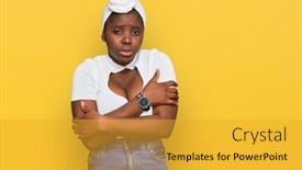  Presentation with turban - Presentation theme with young-african-woman-with-turban background and a gold colored foreground