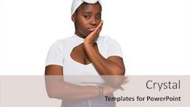  Presentation with turban - Colorful theme enhanced with young-african-woman-with-turban backdrop and a soft green colored foreground