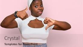  Presentation with turban - PPT theme having young-african-woman-with-turban background and a soft green colored foreground