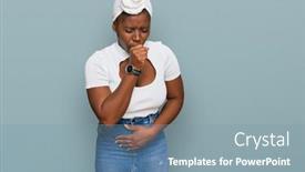  Presentation with hair care - Audience pleasing slides consisting of young-african-woman-with-turban backdrop and a seafoam green colored foreground