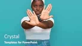  Presentation with turban - Colorful PPT theme enhanced with young-african-woman-with-turban backdrop and a  colored foreground