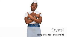  Presentation with turban - Cool new slide deck with young-african-woman-with-turban backdrop and a white colored foreground